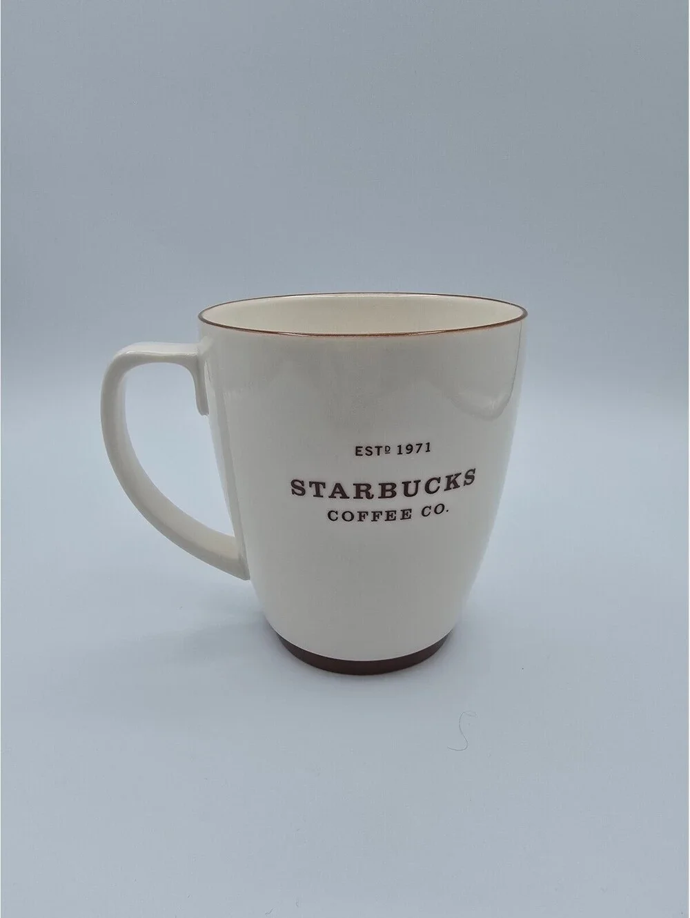 Vintage Starbucks 2006 Abbey Cream Brown Ceramic Coffee Mug